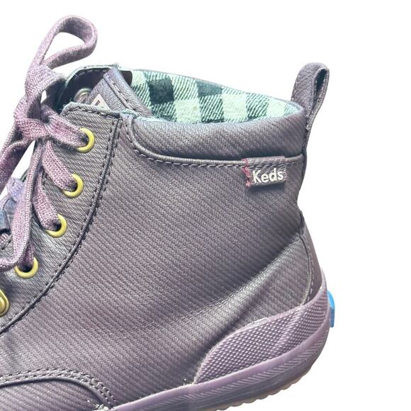 Keds Scout Purple Water-Resistant Rain Boot Gingham Fabric Lined Women's 9.5 - Picture 9 of 13